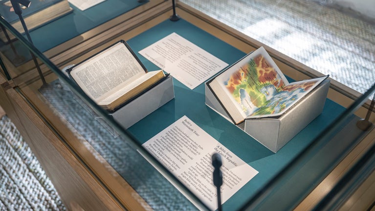 Gwaith dehongli creadigol yn Nhŷ Mawr Wybrnant a grëwyd gan ddisgyblion Blwyddyn 10 o Ysgol Dyffryn Conwy